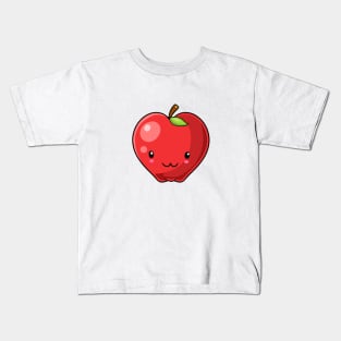 Kawaii apple fruit (red) Kids T-Shirt